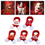 Maxbell Pet New Year Scarf Washable Dog Knitted Scarf for Kitten Puppy New Year Gift Nianshou