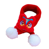 Maxbell Pet New Year Scarf Washable Dog Knitted Scarf for Kitten Puppy New Year Gift Red Nianshou