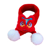Maxbell Pet New Year Scarf Washable Dog Knitted Scarf for Kitten Puppy New Year Gift Red Nianshou