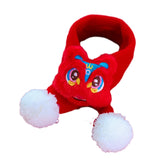 Maxbell Pet New Year Scarf Washable Dog Knitted Scarf for Kitten Puppy New Year Gift Red Nianshou