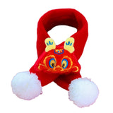 Maxbell Pet New Year Scarf Washable Dog Knitted Scarf for Kitten Puppy New Year Gift Dragon Lucky