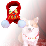 Maxbell Pet New Year Scarf Washable Dog Knitted Scarf for Kitten Puppy New Year Gift Dragon Lucky