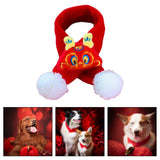Maxbell Pet New Year Scarf Washable Dog Knitted Scarf for Kitten Puppy New Year Gift Dragon Lucky