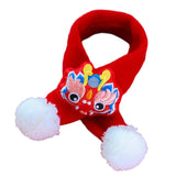 Maxbell Pet New Year Scarf Washable Dog Knitted Scarf for Kitten Puppy New Year Gift Dragon