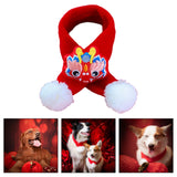 Maxbell Pet New Year Scarf Washable Dog Knitted Scarf for Kitten Puppy New Year Gift Dragon