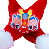 Maxbell Pet New Year Scarf Washable Dog Knitted Scarf for Kitten Puppy New Year Gift Dragon