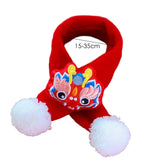 Maxbell Pet New Year Scarf Washable Dog Knitted Scarf for Kitten Puppy New Year Gift Dragon