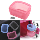 Maxbell 2 Pieces Crate Dog Bowls for Wire Cages or Crates for Pets Puppy Guinea Pigs Pink