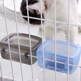 Maxbell 2 Pieces Crate Dog Bowls for Wire Cages or Crates for Pets Puppy Guinea Pigs Blue