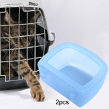 Maxbell 2 Pieces Crate Dog Bowls for Wire Cages or Crates for Pets Puppy Guinea Pigs Blue