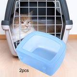 Maxbell 2 Pieces Crate Dog Bowls for Wire Cages or Crates for Pets Puppy Guinea Pigs Blue