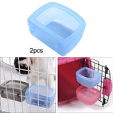 Maxbell 2 Pieces Crate Dog Bowls for Wire Cages or Crates for Pets Puppy Guinea Pigs Blue