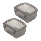 Maxbell 2 Pieces Crate Dog Bowls for Wire Cages or Crates for Pets Puppy Guinea Pigs Gray