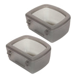 Maxbell 2 Pieces Crate Dog Bowls for Wire Cages or Crates for Pets Puppy Guinea Pigs Gray