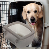 Maxbell 2 Pieces Crate Dog Bowls for Wire Cages or Crates for Pets Puppy Guinea Pigs Gray