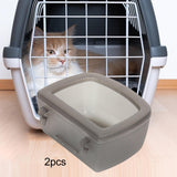 Maxbell 2 Pieces Crate Dog Bowls for Wire Cages or Crates for Pets Puppy Guinea Pigs Gray