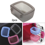 Maxbell 2 Pieces Crate Dog Bowls for Wire Cages or Crates for Pets Puppy Guinea Pigs Gray
