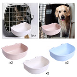 Maxbell 2Pcs Pet Kennel Cage Bowls Slow Feeding for Chinchillas Rabbit Small Animals Pink