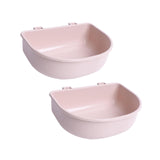 Maxbell 2Pcs Pet Kennel Cage Bowls Slow Feeding for Chinchillas Rabbit Small Animals Pink