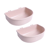 Maxbell 2Pcs Pet Kennel Cage Bowls Slow Feeding for Chinchillas Rabbit Small Animals Pink