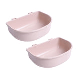 Maxbell 2Pcs Pet Kennel Cage Bowls Slow Feeding for Chinchillas Rabbit Small Animals Pink