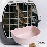 Maxbell 2Pcs Pet Kennel Cage Bowls Slow Feeding for Chinchillas Rabbit Small Animals Pink