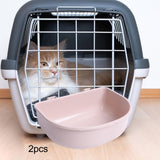 Maxbell 2Pcs Pet Kennel Cage Bowls Slow Feeding for Chinchillas Rabbit Small Animals Pink