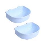 Maxbell 2Pcs Pet Kennel Cage Bowls Slow Feeding for Chinchillas Rabbit Small Animals Blue