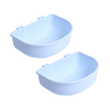Maxbell 2Pcs Pet Kennel Cage Bowls Slow Feeding for Chinchillas Rabbit Small Animals Blue