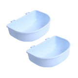 Maxbell 2Pcs Pet Kennel Cage Bowls Slow Feeding for Chinchillas Rabbit Small Animals Blue