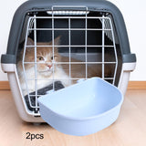 Maxbell 2Pcs Pet Kennel Cage Bowls Slow Feeding for Chinchillas Rabbit Small Animals Blue