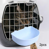 Maxbell 2Pcs Pet Kennel Cage Bowls Slow Feeding for Chinchillas Rabbit Small Animals Blue