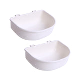 Maxbell 2Pcs Pet Kennel Cage Bowls Slow Feeding for Chinchillas Rabbit Small Animals White