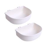 Maxbell 2Pcs Pet Kennel Cage Bowls Slow Feeding for Chinchillas Rabbit Small Animals White
