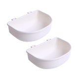 Maxbell 2Pcs Pet Kennel Cage Bowls Slow Feeding for Chinchillas Rabbit Small Animals White