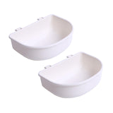 Maxbell 2Pcs Pet Kennel Cage Bowls Slow Feeding for Chinchillas Rabbit Small Animals White