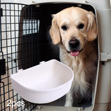 Maxbell 2Pcs Pet Kennel Cage Bowls Slow Feeding for Chinchillas Rabbit Small Animals White