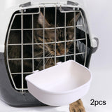 Maxbell 2Pcs Pet Kennel Cage Bowls Slow Feeding for Chinchillas Rabbit Small Animals White