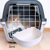 Maxbell 2Pcs Pet Kennel Cage Bowls Slow Feeding for Chinchillas Rabbit Small Animals White