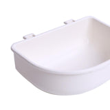 Maxbell 2Pcs Pet Kennel Cage Bowls Slow Feeding for Chinchillas Rabbit Small Animals White