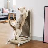 Maxbell Cats Scratcher Pad with A Ball Cat Cardboard Bed for Kitten Indoor Cat Kitty White