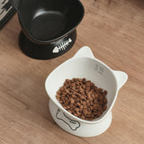 Maxbell Tilted Cat Food Bowl Extra Wide for Small, Medium and Large Cats Indoor Cats Black