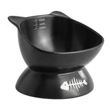 Maxbell Tilted Cat Food Bowl Extra Wide for Small, Medium and Large Cats Indoor Cats Black