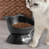 Maxbell Tilted Cat Food Bowl Extra Wide for Small, Medium and Large Cats Indoor Cats Black