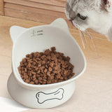 Maxbell Tilted Cat Food Bowl Extra Wide for Small, Medium and Large Cats Indoor Cats White