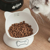 Maxbell Tilted Cat Food Bowl Extra Wide for Small, Medium and Large Cats Indoor Cats White
