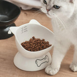 Maxbell Tilted Cat Food Bowl Extra Wide for Small, Medium and Large Cats Indoor Cats White