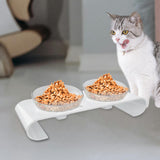 Maxbell Pet Food Water Feeder Bowl Easily Clean Cats Dish Feeder for Puppy Cats