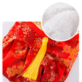 Maxbell New Year Dog Costume Cute Tassel Warm Pet Winter Coat for Puppy Teddy Bichon