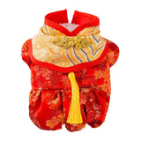 Maxbell New Year Dog Costume Cute Tassel Warm Pet Winter Coat for Puppy Teddy Bichon